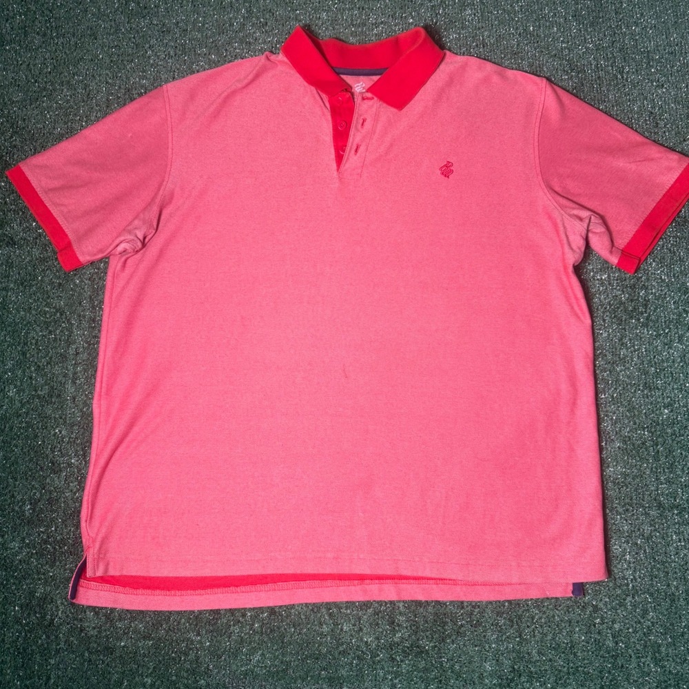 Rocawear Classic Mens XL Polo Shirt Red White Heathered Short Sleeve Logo Pique